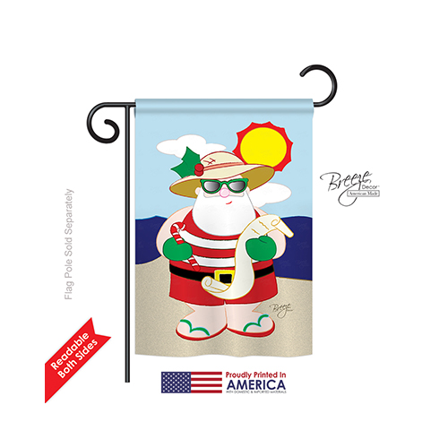 64062 Christmas Tropical Santa 2-Sided Impression Garden Flag