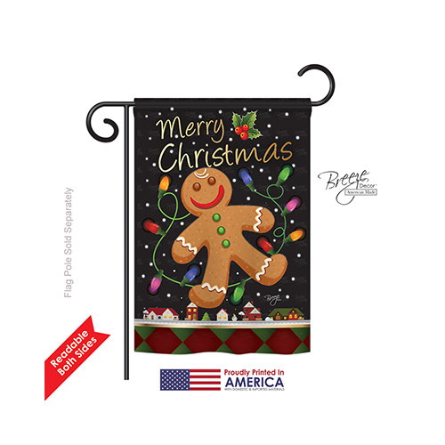 64085 Christmas Gingerbread 2-Sided Impression Garden Flag - 13 x 18.5 in.