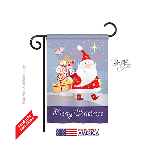 64089 Christmas Santas Star 2-Sided Impression Garden Flag