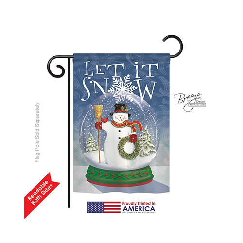 64101 Christmas Snow Globe Snowman 2-Sided Impression Garden Flag 13 x 18.5 in.