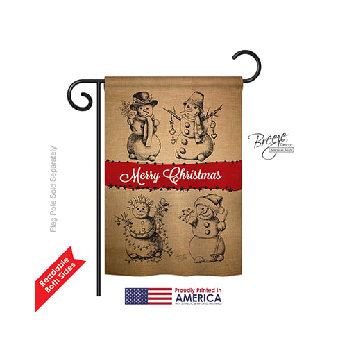 64114 Christmas Snowman Fun 2-Sided Impression Garden Flag - 13 x 18.5 in.