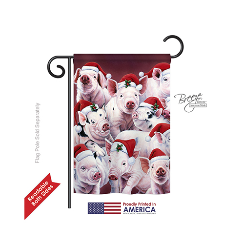 64122 Christmas Christmas Piggies 2-Sided Impression Garden Flag