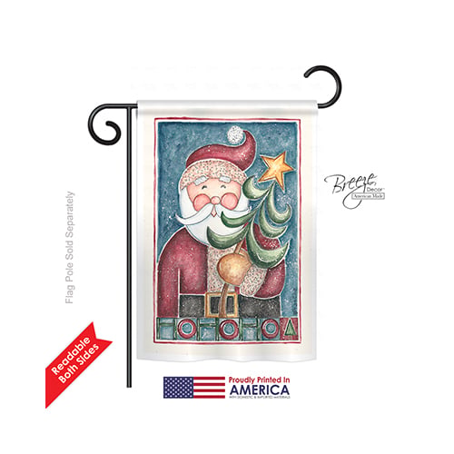 64127 Christmas HoHoHo Santa Tree 2-Sided Impression Garden Flag - 13 x 18.5 in.