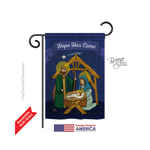 64112 Nativity Hope Has Come 2-Sided Impression Garden Flag - 13 x 18.5 in.