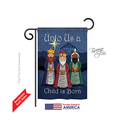64129 Nativity Child Is Born GF 2-Sided Impression Garden Flag