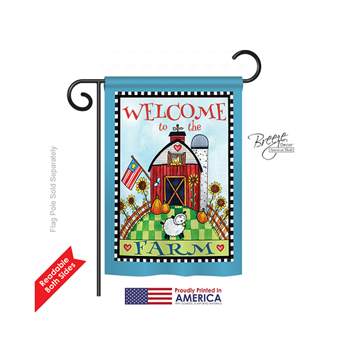 50063 Welcome Down on the Farm 2-Sided Impression Garden Flag 13 x 18.5 in.