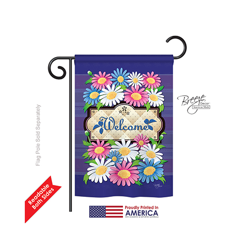54076 Floral Daisies Welcome 2-Sided Impression Garden Flag - 13 x 18.5 in.