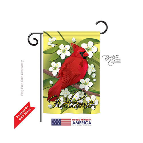 55032 Birds Cardinal 2-Sided Impression Garden Flag - 13 x 18.5 in.
