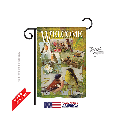 55039 Birds Bird Collage 2-Sided Impression Garden Flag - 13 x 18.5 in.