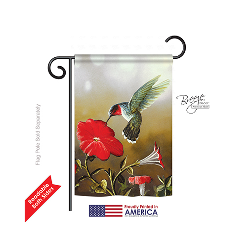 55050 Birds Ruby Hummingbird 2-Sided Impression Garden Flag - 13 x 18.5 in.