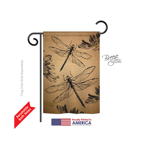 54001 Dragonfly Burlap 2-Sided Impression Garden Flag - 13 x 18.5 in.