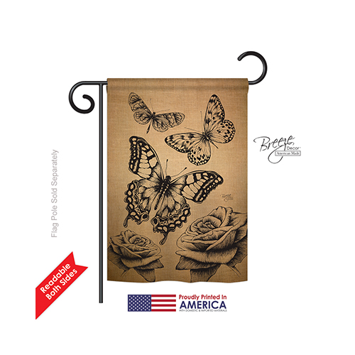 54002 Butterflies Burlap 2-Sided Impression Garden Flag - 13 x 18.5 in.