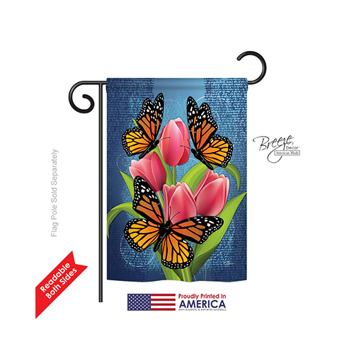 54078 Monarch Butterflies 2-Sided Impression Garden Flag - 13 x 18.5 in.