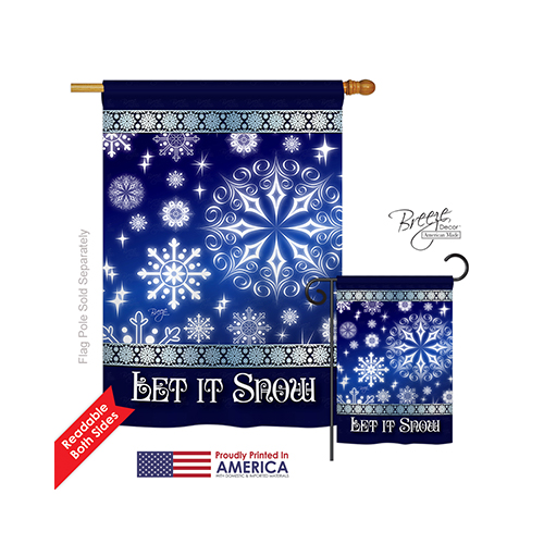 14076 Winter Let It Snow Dream 2-Sided Vertical Impression House Flag - 28 x 40 in.