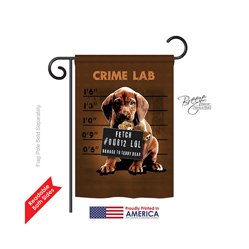 60002 Pets Crime Lab 2-Sided Impression Garden Flag - 13 x 18.5 in.