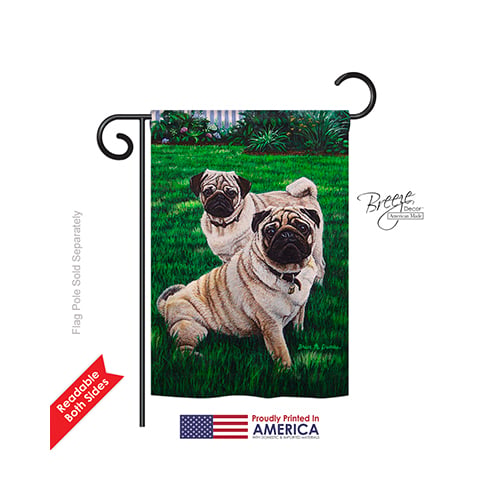 60006 Pets Pugs Love 2-Sided Impression Garden Flag 13 x 18.5 in -  GardenControl, GA3912247