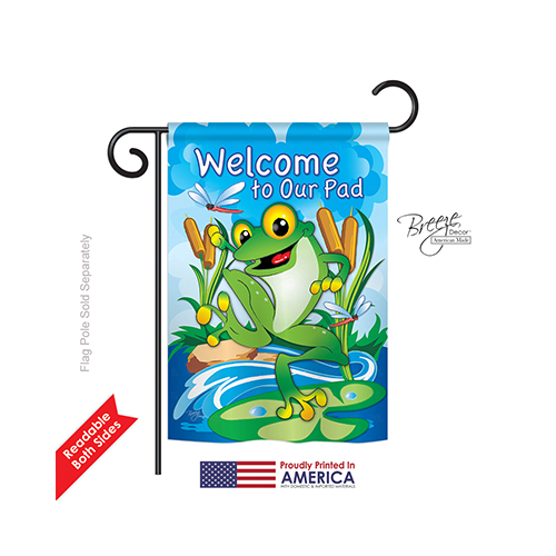 60041 Pets Frog 2-Sided Impression Garden Flag - 13 x 18.5 in.