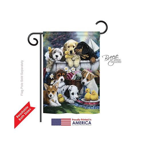 60046 Pets Bath Time Puppies 2-Sided Impression Garden Flag