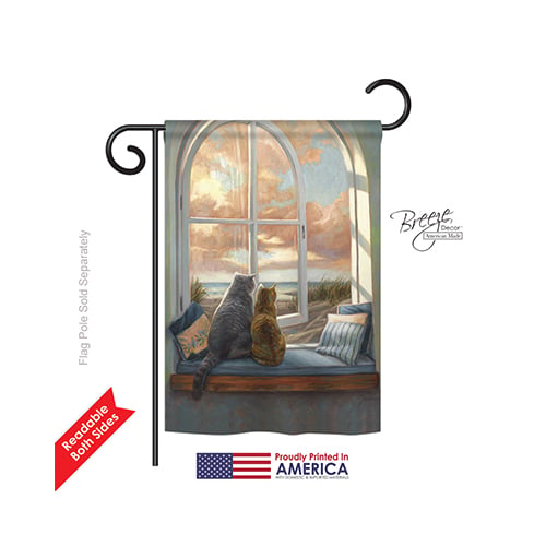 60057 Pets Enjoying the View 2-Sided Impression Garden Flag - 13 x 18.5 in.