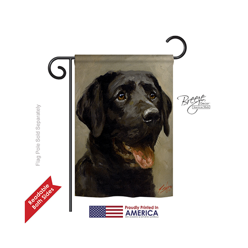 60076 Pets Black Lab 2-Sided Impression Garden Flag - 13 x 18.5 in.