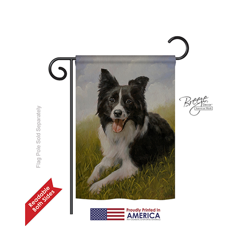 60077 Pets Border Collie 2-Sided Impression Garden Flag - 13 x 18.5 in.