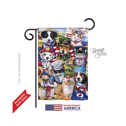 60081 Pets Working Paws 2-Sided Impression Garden Flag - 13 x 18.5 in.