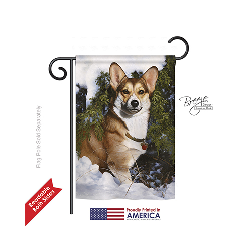 60088 Pets Corgi 2-Sided Impression Garden Flag - 13 x 18.5 in.