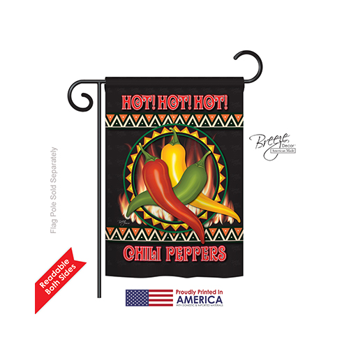67031 Chili Peppers 2-Sided Impression Garden Flag - 13 x 18.5 in.