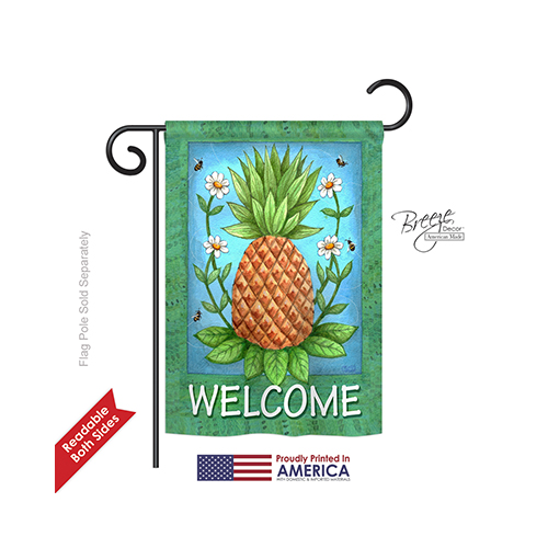 67036 Pineapple Welcome 2-Sided Impression Garden Flag - 13 x 18.5 in.