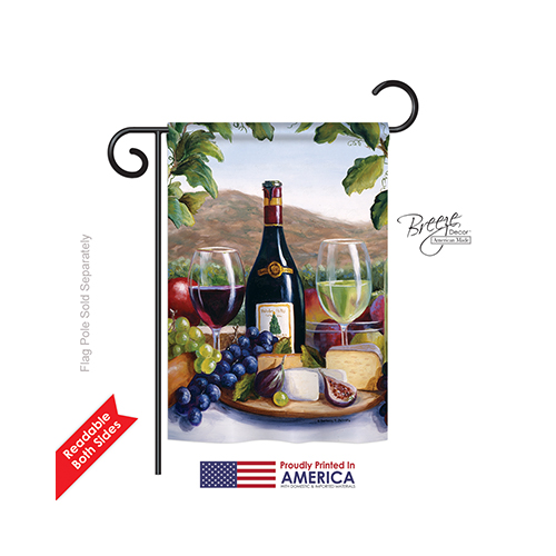 67025 Red & White Wine 2-Sided Impression Garden Flag - 13 x 18.5 in.