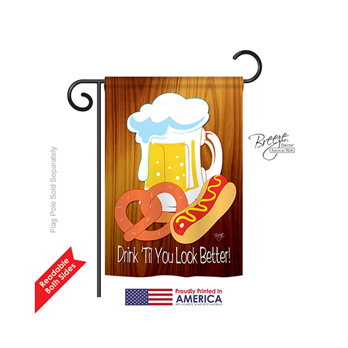 65065 Drink Til You Look Better 2-Sided Impression Garden Flag