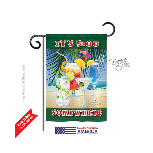 65070 Its 5 Somewhere Party 2-Sided Impression Garden Flag - 13 x 18.5 in.