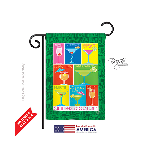 67027 Summer Drinks 2-Sided Impression Garden Flag - 13 x 18.5 in.