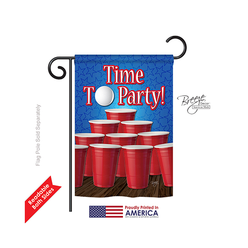 67032 Time to Party 2-Sided Impression Garden Flag - 13 x 18.5 in.