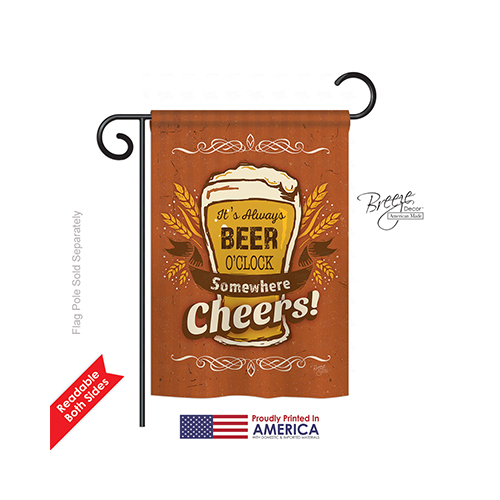 67038 Its Always Beer O Clock 2-Sided Impression Garden Flag