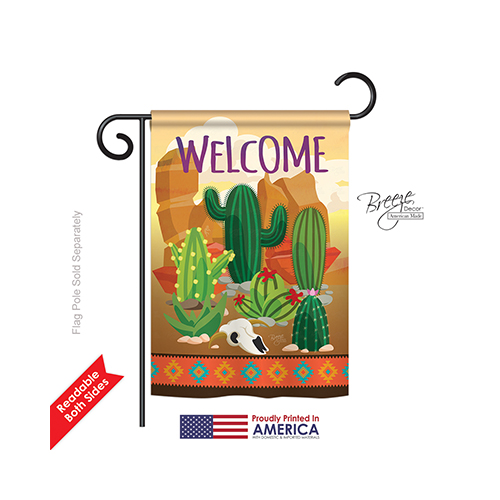65111 Southwest Cactus 2-Sided Impression Garden Flag - 13 x 18.5 in.