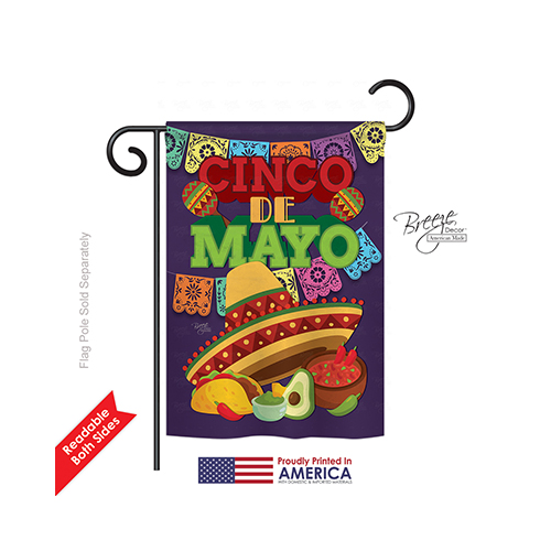 65113 Southwest Cinco de Mayo 2-Sided Impression Garden Flag - 13 x 18.5 in.