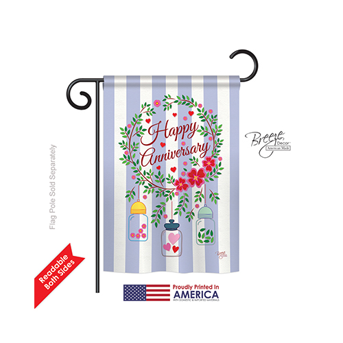 65103 Happy Anniversary 2-Sided Impression Garden Flag - 13 x 18.5 in.