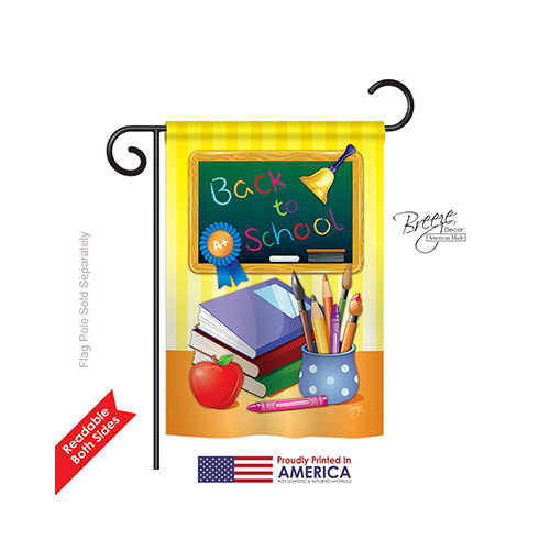 65074 School & Education Back to School 2-Sided Impression Garden Flag - 13 x 18.5 in.
