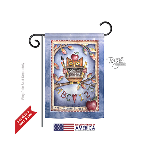 65107 School & Education Owl Live Laugh Learn 2-Sided Impression Garden Flag - 13 x 18.5 in.
