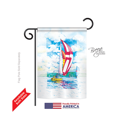 59041 Sailboats 2-Sided Impression Garden Flag - 13 x 18.5 in.