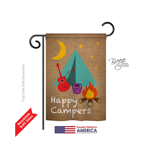59045 Happy Campers 2-Sided Impression Garden Flag - 13 x 18.5 in.