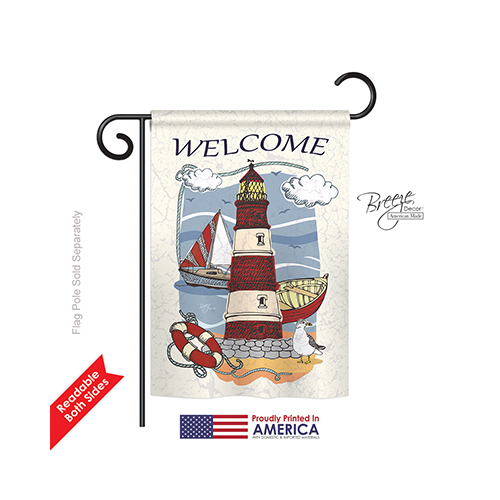 56063 Beach & Nautical Lighthouse Shore 2-Sided Impression Garden Flag - 13 x 18.5 in.
