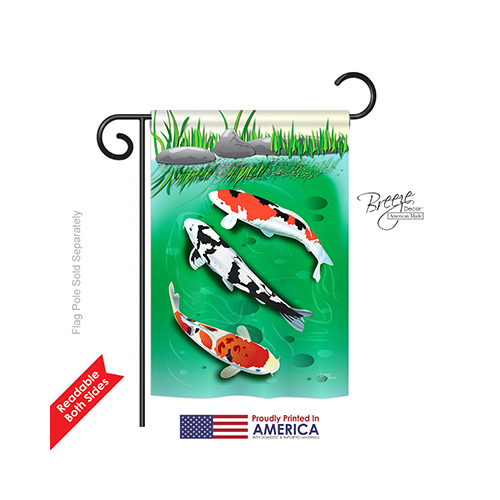 57002 Beach & Nautical Koi 2-Sided Impression Garden Flag - 13 x 18.5 in.