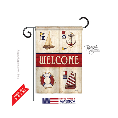 57003 Beach & Nautical Sailing Collage 2-Sided Impression Garden Flag - 13 x 18.5 in.
