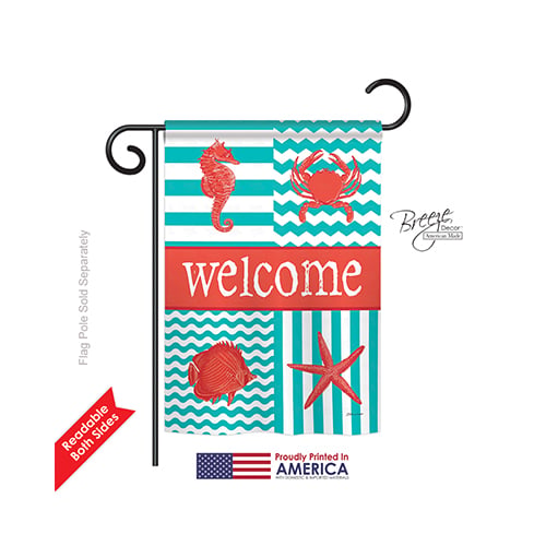 57004 Beach & Nautical Coastal Collage 2-Sided Impression Garden Flag - 13 x 18.5 in.