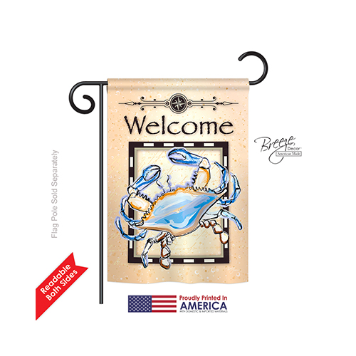 57028 Beach & Nautical Blue Crab 2-Sided Impression Garden Flag - 13 x 18.5 in.