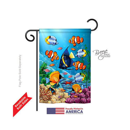 Beach & Nautical Coral Life 2-Sided Impression Garden Flag - 13 x 18.5 in.