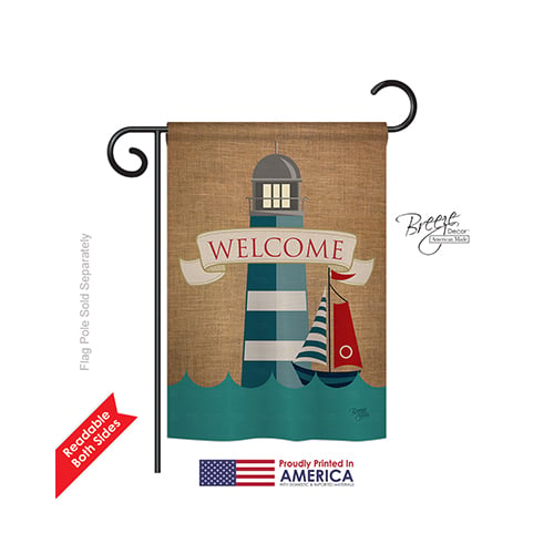 57046 Beach & Nautical Lighthouse & Sailboat 2-Sided Impression Garden Flag - 13 x 18.5 in.