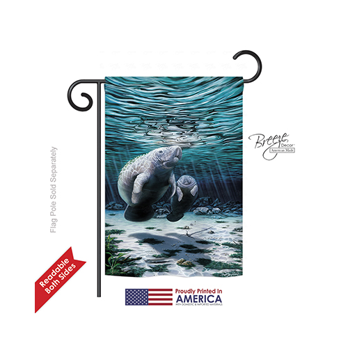 57049 Beach & Nautical Manatees 2-Sided Impression Garden Flag - 13 x 18.5 in.
